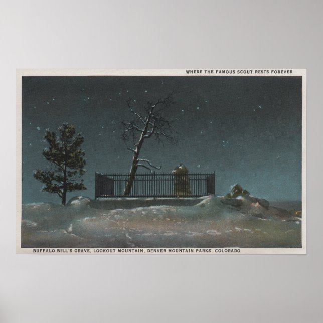 Denver, CO - View of Buffalo Bill's Grave Poster (Front)