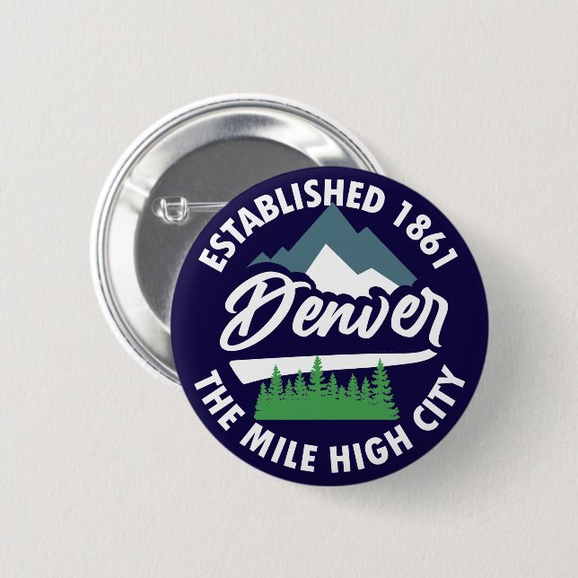 Denver,Colorado 2 Inch Round Button (Front & Back)