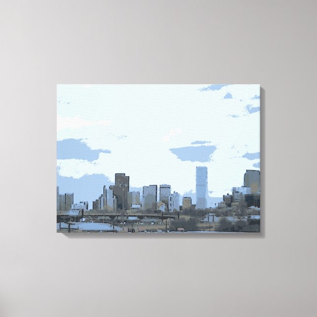 Denver Colorado artistic skyline canvas print (Front)