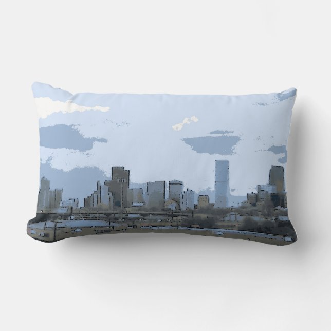 Denver Colorado artistic skyline throw pillow (Front)