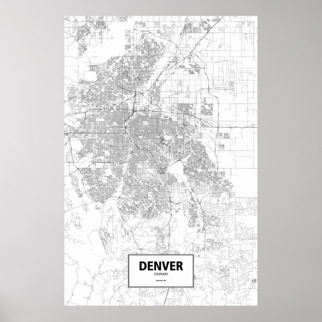 Denver, Colorado (black on white) Poster (Front)
