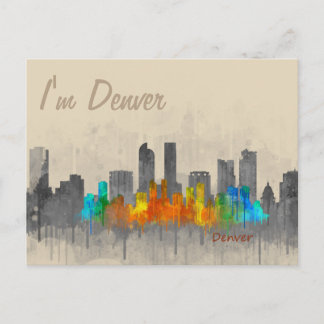 Denver Colorado City Skyline Hq v3. i'm denver Postcard