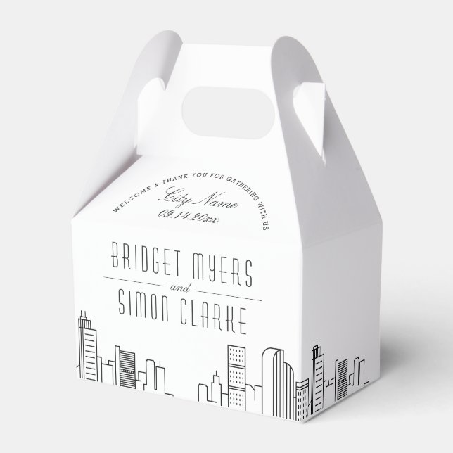 Denver, Colorado | City Skyline Wedding Favour Box (Front Side)