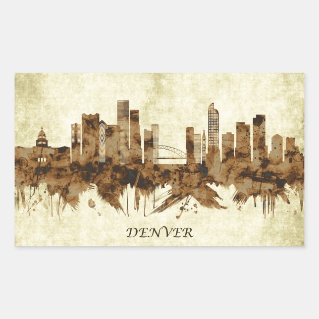 Denver Colorado Cityscape Sticker (Front)
