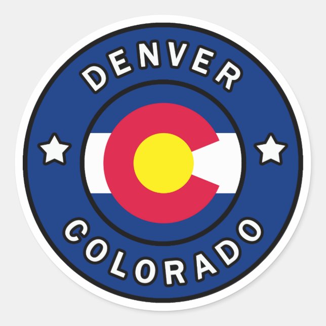 Denver Colorado Classic Round Sticker (Front)