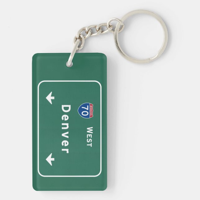 Denver Colorado co Interstate Highway Freeway : Keychain (Back)