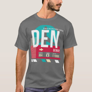 Denver Colorado DEN Airport Code Baggage Tag T-Shirt