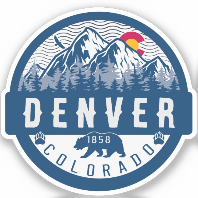 Denver Colorado Flag Camping Hiking Souvenirs 80s (Front)