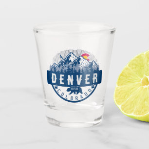 Denver Colorado Flag Camping Hiking Souvenirs 80s Shot Glass