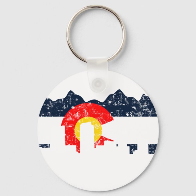 Denver Colorado Flag Keychain (Front)