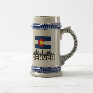 Denver Colorado Flag Skyline Beer Stein