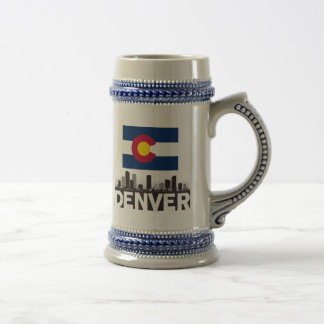 Denver Colorado Flag Skyline Beer Stein