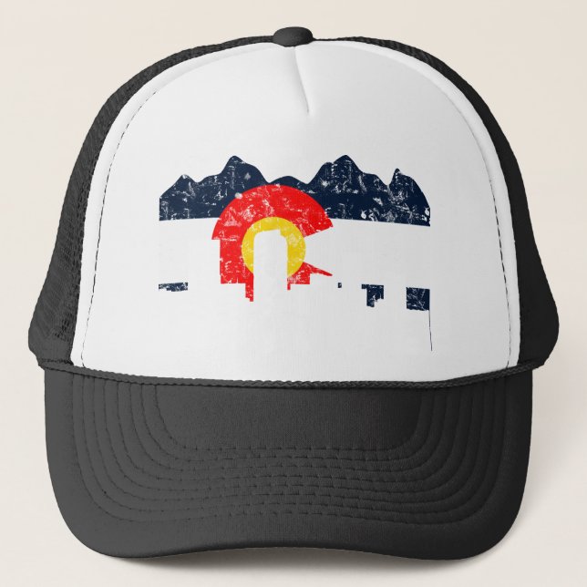 Denver Colorado Flag Trucker Hat (Front)