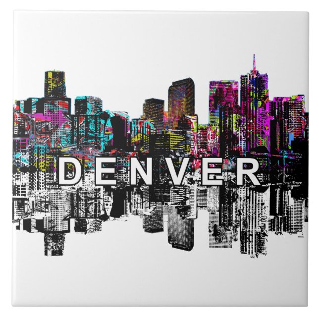 Denver, Colorado in graffiti Tile (Front)