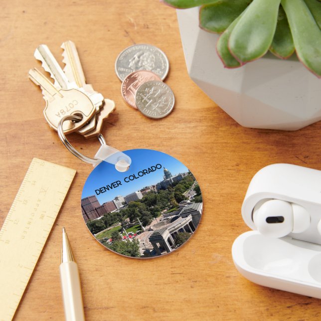Denver Colorado Landscape Photo Personalize Keychain (Desk)