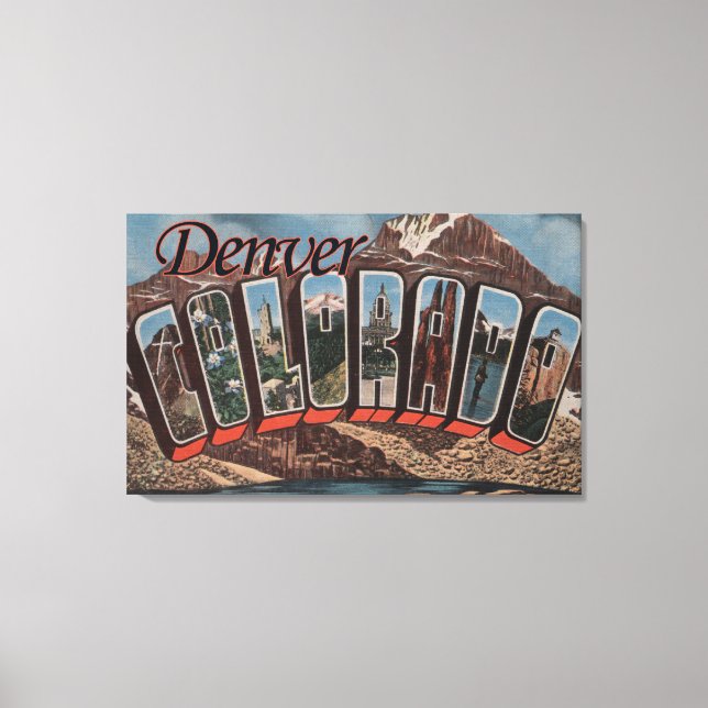 Denver, Colorado - Large Letter Scenes Canvas Print (Front)