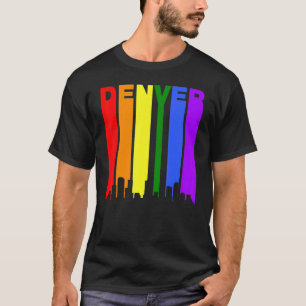 Denver Colorado Lgbtq Gay Pride Rainbow Skyline T-Shirt