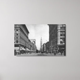 Denver, Colorado - Looking down 16th Street View Canvas Print