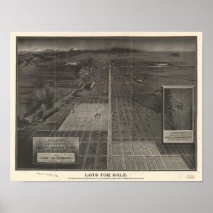 Denver Colorado "Lots for Sale" 1907 Panoramic Map Poster