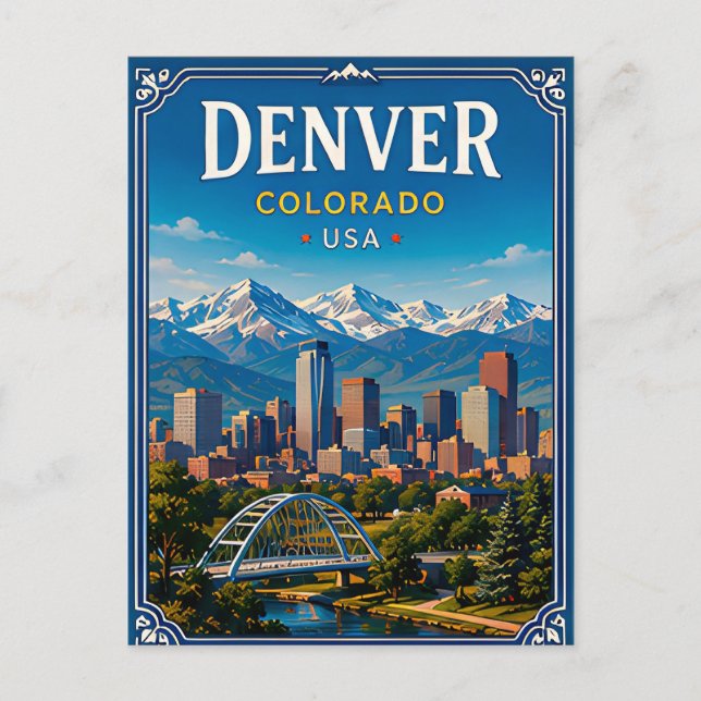 🏔️ Denver Colorado Mountain Vacation Memory Postcard (Front)