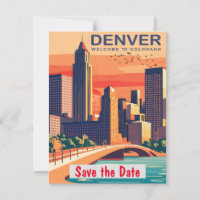 Denver Colorado Mountain Wedding Invitation
