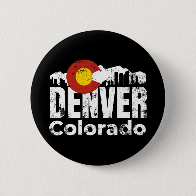 Denver Colorado Mountains 2 Inch Round Button (Front)