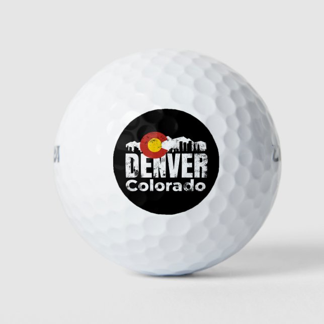 Denver Colorado Mountains Golf Balls (Front)