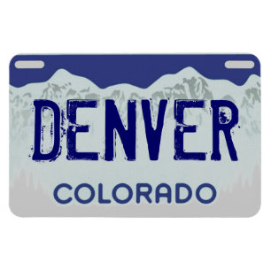 Denver Colorado navy blue license plate magnet