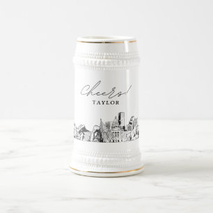 Denver Colorado Personalized Skyline Beer Stein