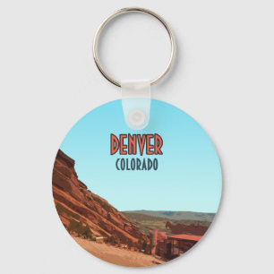 Denver Colorado Red Rocks Vintage Keychain