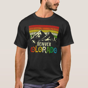 Denver Colorado Retro  US State Mountain Men Women T-Shirt