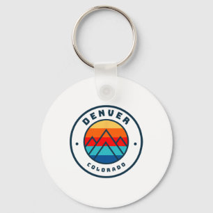 Denver Colorado Skiing Snowboarding Ski Family Tri Keychain