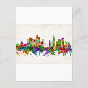 Denver Colorado Skyline Holiday Postcard