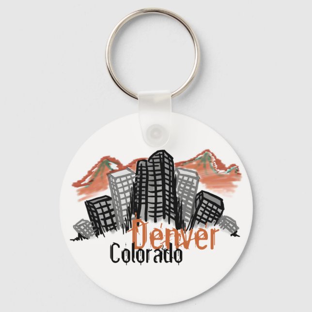 Denver Colorado skyline keychain (Front)