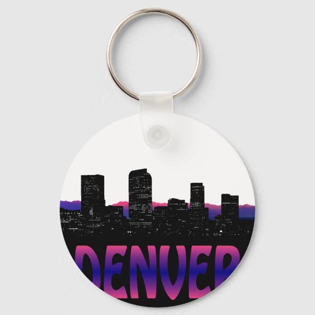 Denver Colorado Skyline Keychain (Front)