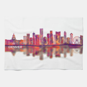 Denver Colorado Skyline Kitchen Towel