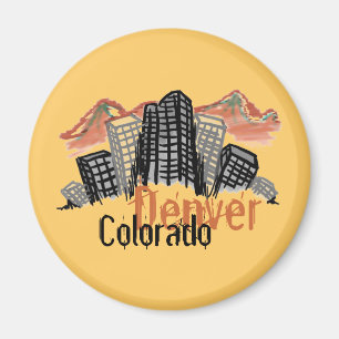 Denver Colorado skyline magnet
