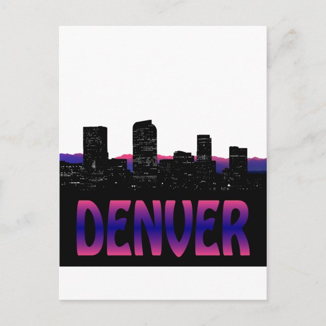 Denver Colorado Skyline Postcard (Front)