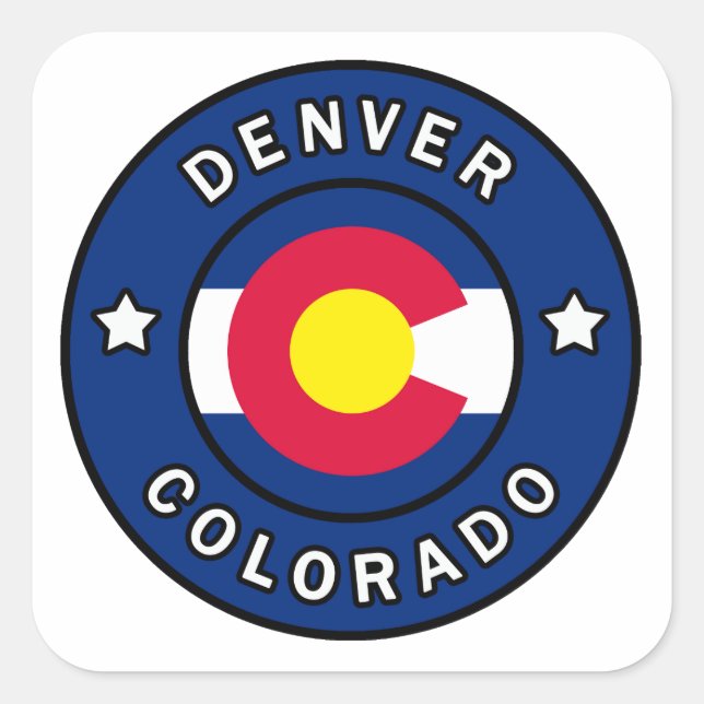 Denver Colorado Square Sticker (Front)