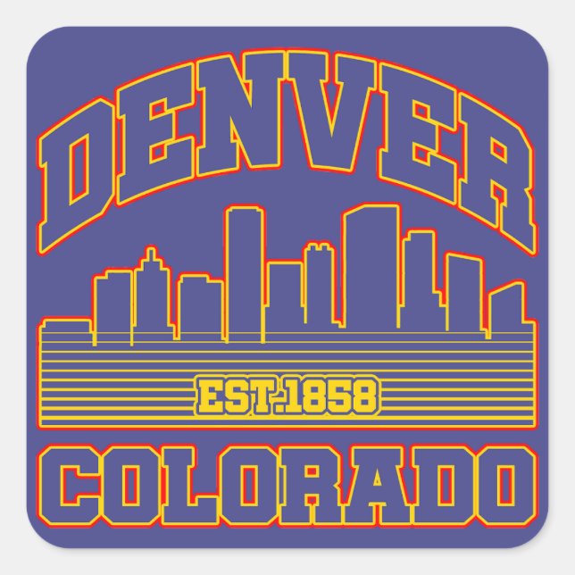 Denver,Colorado Square Sticker (Front)