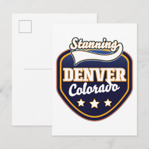 Denver Colorado travel logo Announcement Postcard