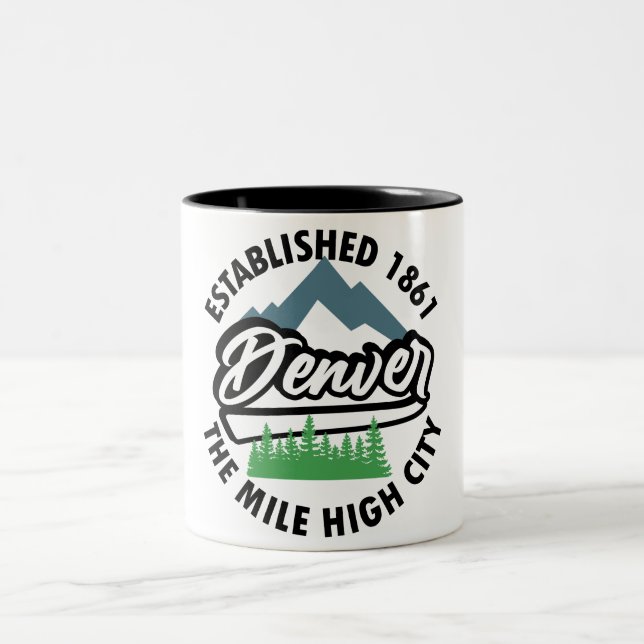 Denver,Colorado Two-Tone Coffee Mug (Center)