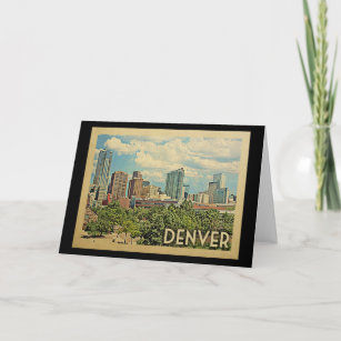 Denver Colorado Vintage Travel Card