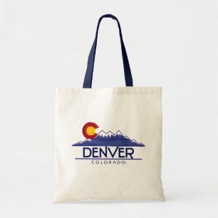 Denver Colorado wood mountains tote bag