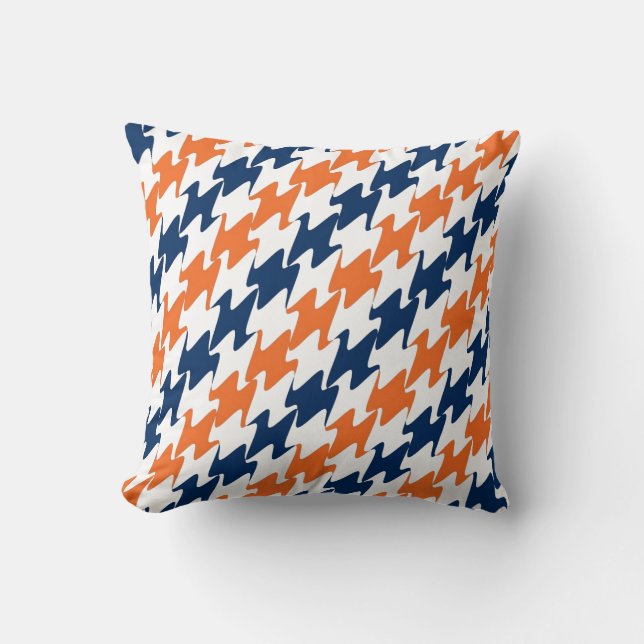 Denver Football Orange Blue & White Team Colours Throw Pillow (Front)
