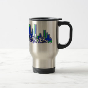 Denver graffiti style skyline travel mug