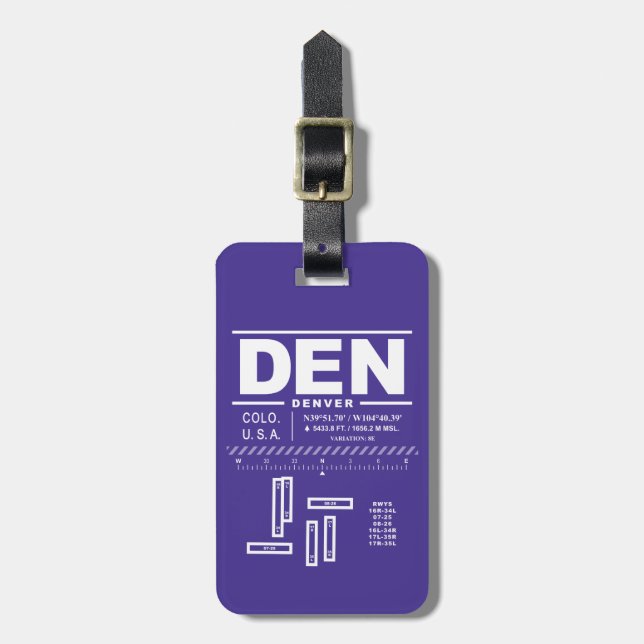 Denver International Airport DEN Luggage Tag (Front Vertical)