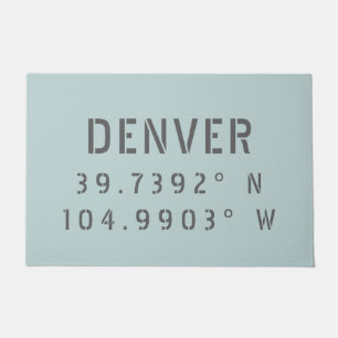 Denver Latitude and Longitude Doormat