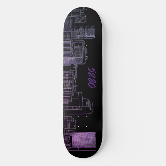 Denver skyline 5280 skateboard  (Front)