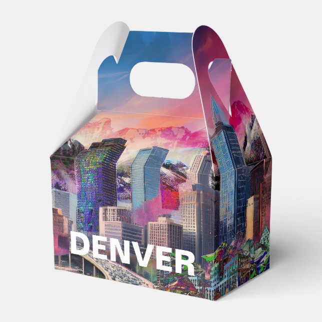 Denver Skyline Abstract Art Favor Box (Front Side)